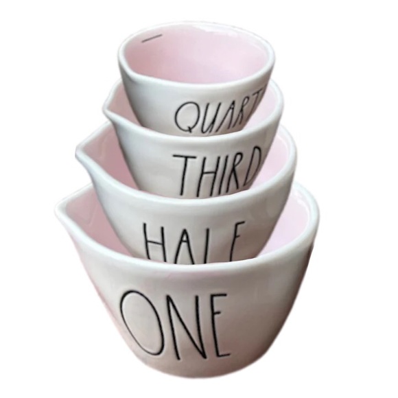 Rae Dunn measuring cups white and pink - Picture 3 of 13